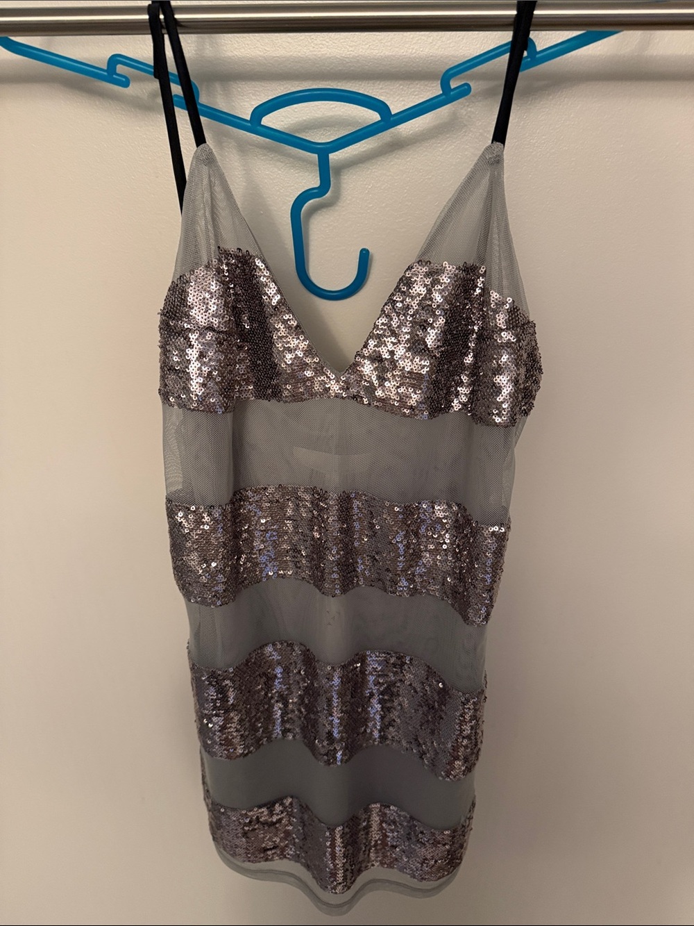 Fleur du Mal Sequin Stripe Mini in Platinum size Medium